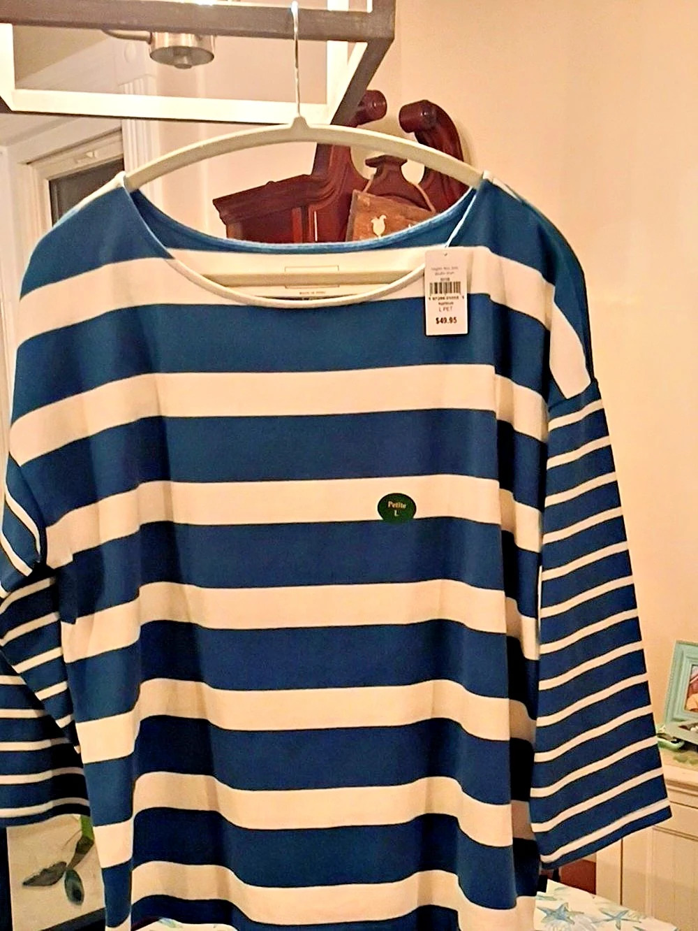 Large.Bean Women's Heritage Mariner Top, Boatneck Three-Quarter-Sleeve 100% Cot3